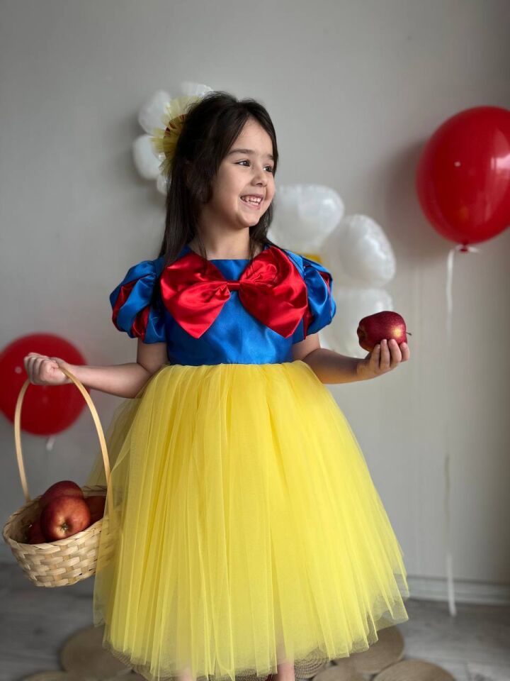 Kız Çocuk Pamuk Prenses Kostüm Elbise + Toka