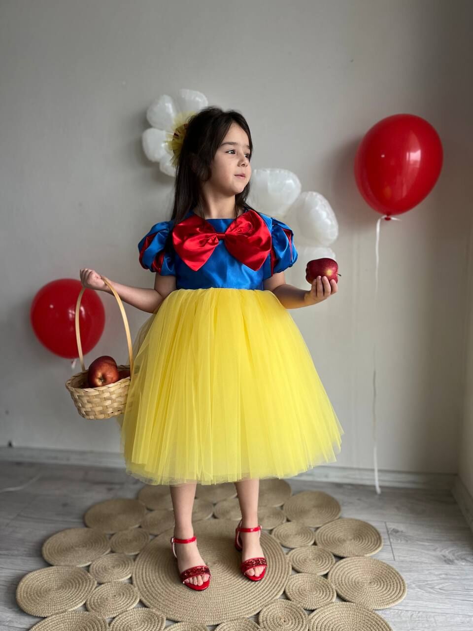 Kız Çocuk Pamuk Prenses Kostüm Elbise + Toka