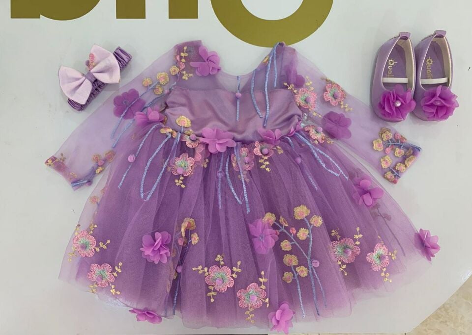 Kız Bebek Abiye Elbise Prenses Model Tütü  Abiye Elbise Mevlüt Takım Bebek Doğum Günü Elbise