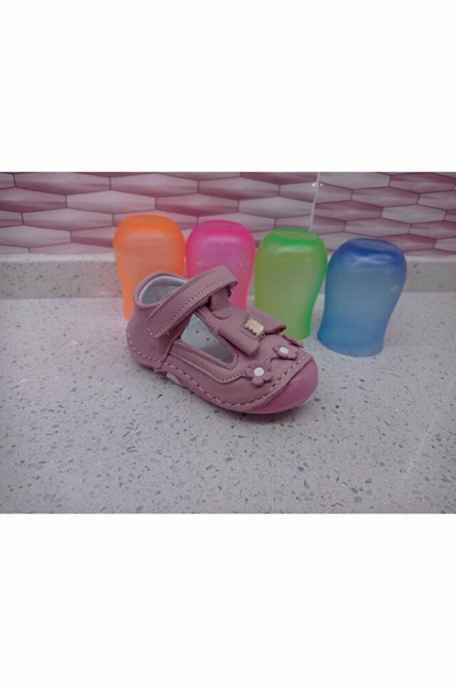 Gül Kurusu Kız Bebek Hakiki Deri Yumuşak Ortopedik Ayakkabı